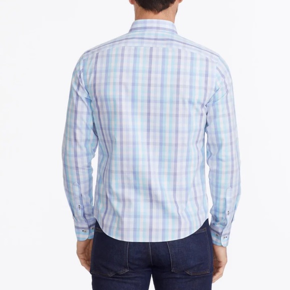Untuckit Blue Check Wrinkle Free Regular Fit Canaletto UK Shirt Size XL - Picture 11 of 11